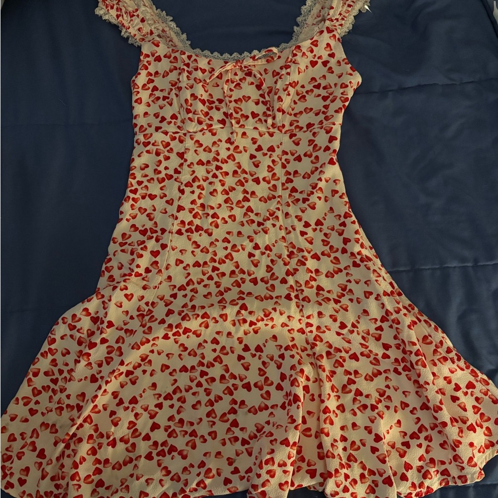 Wild Fable Red Heart Print Mini Dress